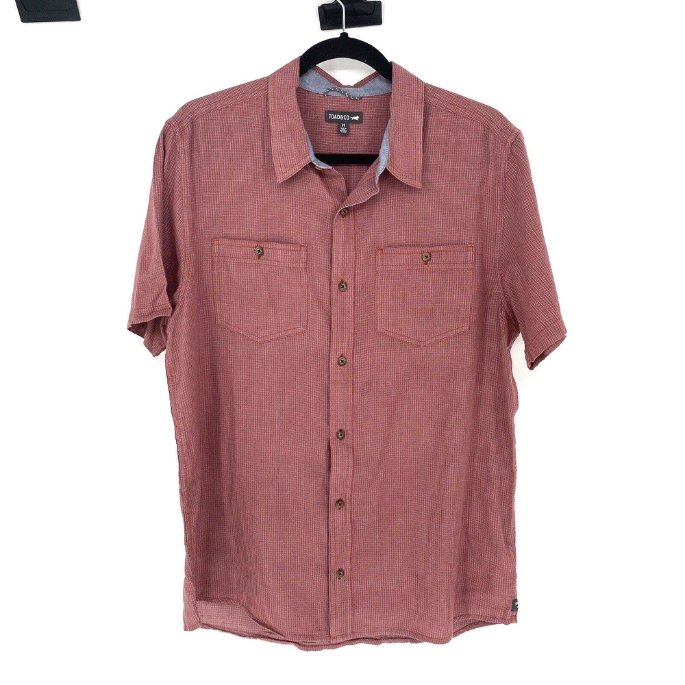 Toad&Co Men's Casual Button Down Shirt - Red